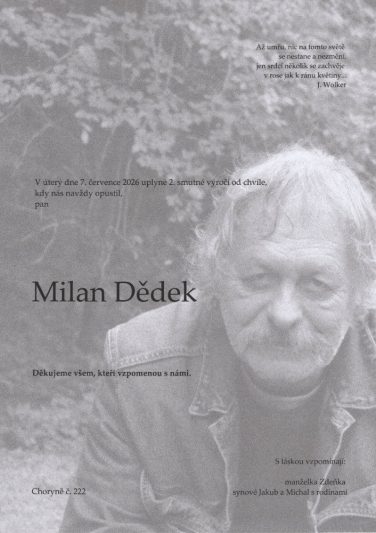Parte vzpomínka Milan Dědek